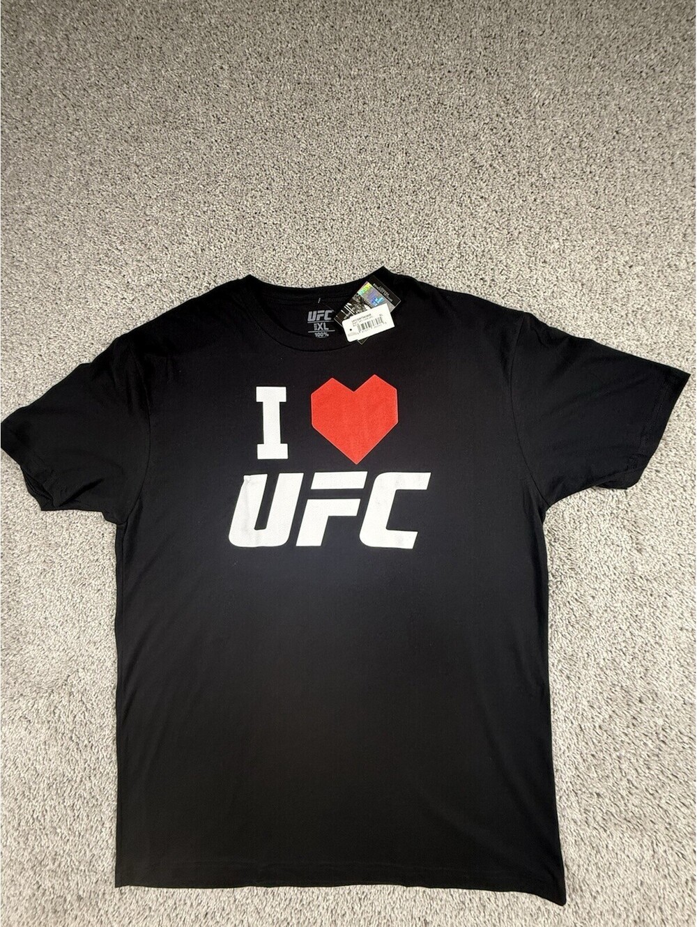 UFC LOGO GRAPHIC T-SHIRT MEN’S BLACK SIZE XL 100% COTTON NWT